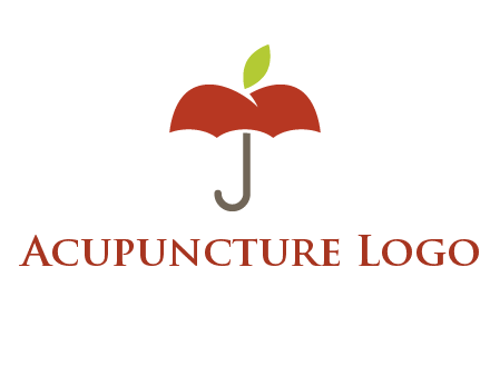 umbrella with an apple top logo