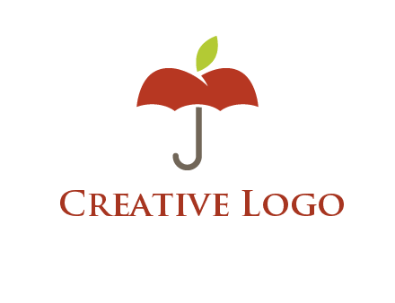 umbrella with an apple top logo