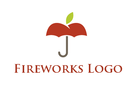 umbrella with an apple top logo