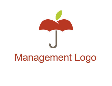 umbrella with an apple top logo