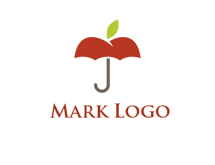 umbrella with an apple top logo