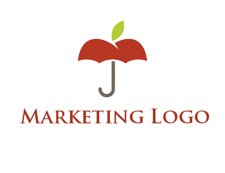 umbrella with an apple top logo