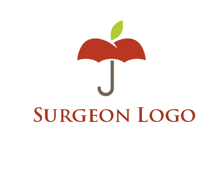 umbrella with an apple top logo