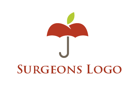 umbrella with an apple top logo