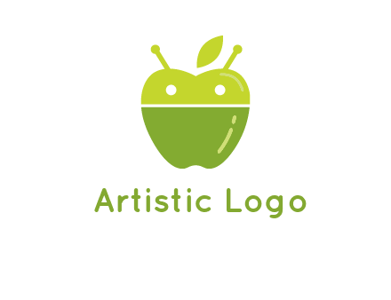 android mix with apple logo