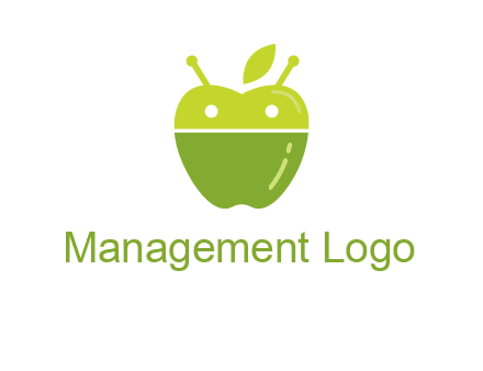 android mix with apple logo