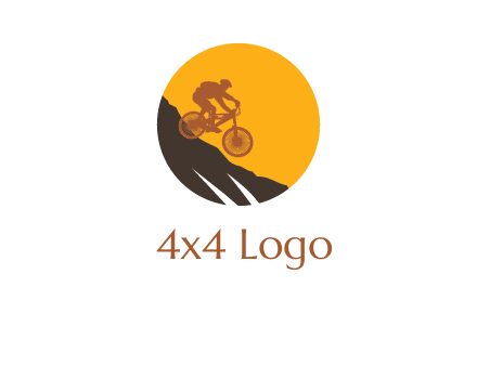 cycling down a mountain logo