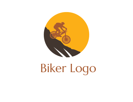 cycling down a mountain logo