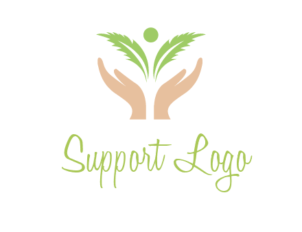 hands in leaf logo