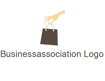 hand holding shopping bag logo