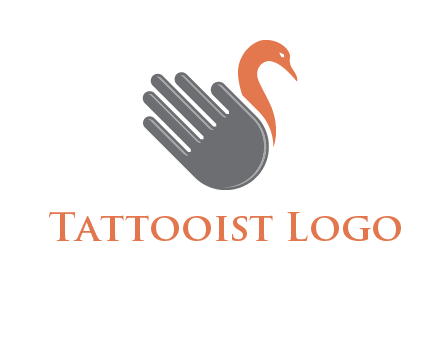 hand with duck logo