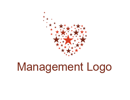 stars in heart shape logo