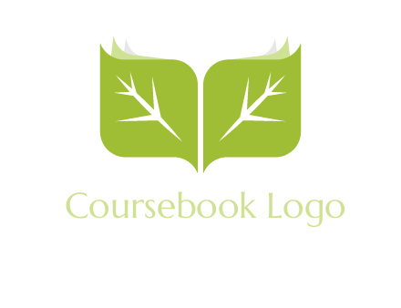 leaves with book icon