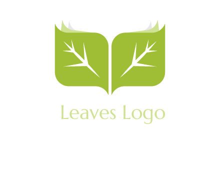 leaves with book icon