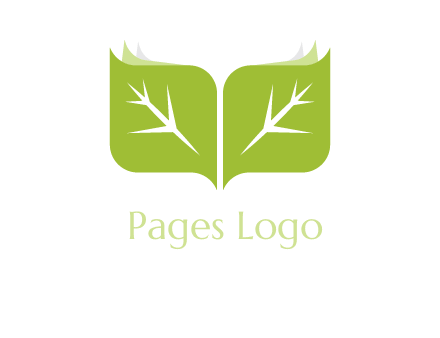 leaves with book icon