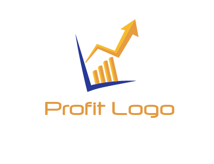 arrow and bar chart finance logo