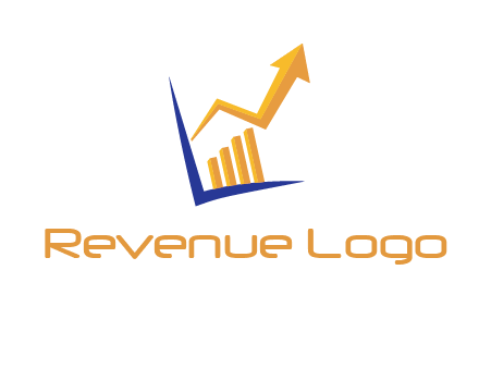 arrow and bar chart finance logo