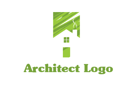 house in a rectangle logo