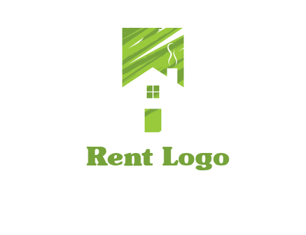 house in a rectangle logo