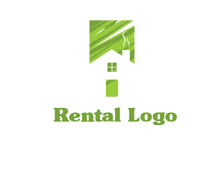 house in a rectangle logo