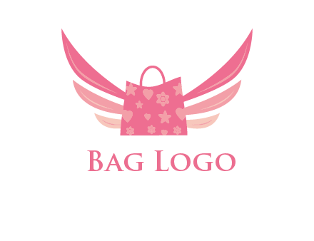 shopping bag with wings logo