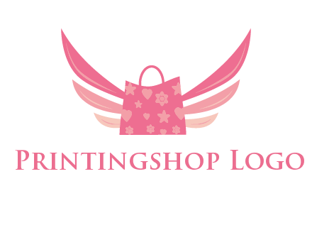 shopping bag with wings logo