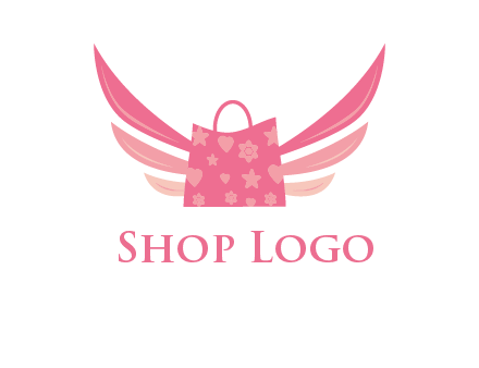 shopping bag with wings logo