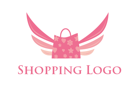 shopping bag with wings logo