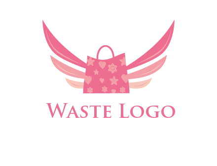 shopping bag with wings logo