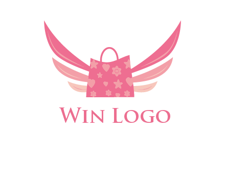 shopping bag with wings logo