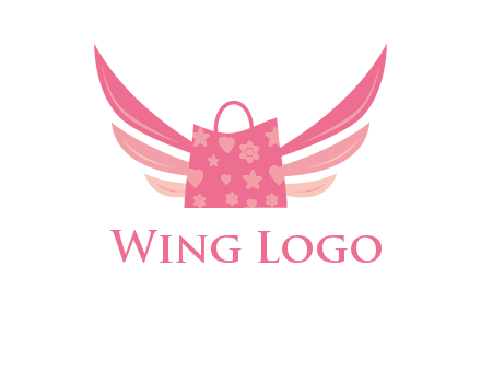 shopping bag with wings logo