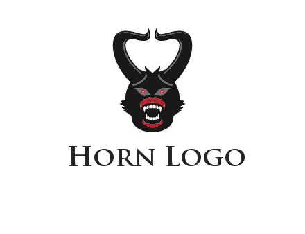 evil face with horns logo