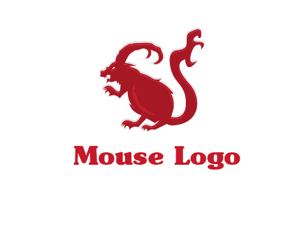 evil monster mouse logo with horns