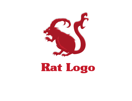 evil monster mouse logo with horns