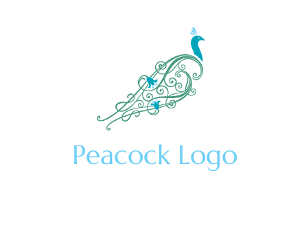 peacock logo with a paisley tail