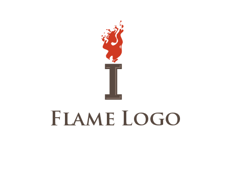 letter I with flames logos