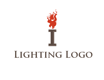 letter I with flames logos