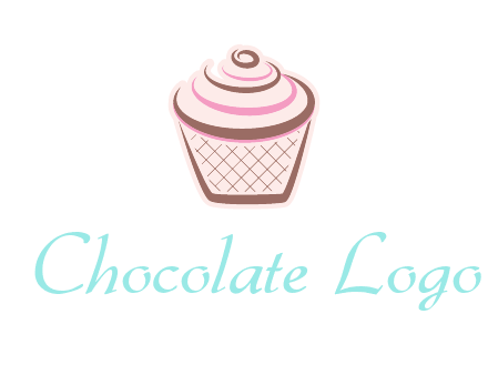 cupcake with swirl cream logo icon