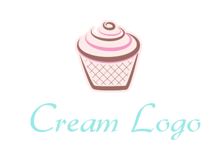 cupcake with swirl cream logo icon