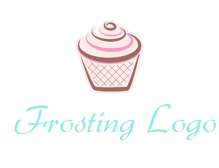 cupcake with swirl cream logo icon