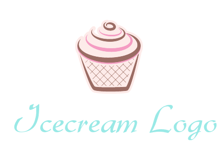 cupcake with swirl cream logo icon