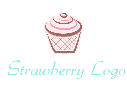 cupcake with swirl cream logo icon