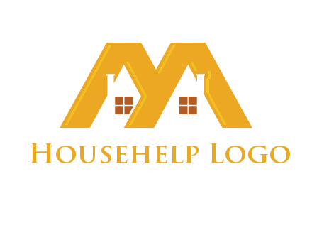 house icon in M letter Logo