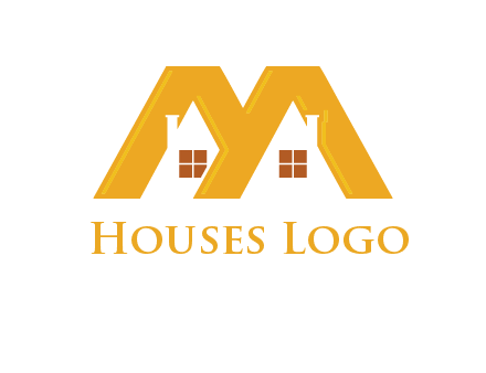 house icon in M letter Logo