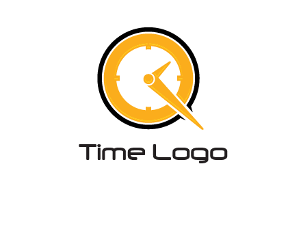 Clock icon in Letter Q logo