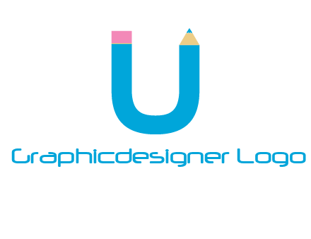 letter U with pencil