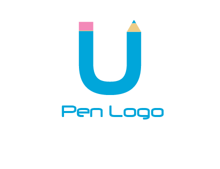 letter U with pencil