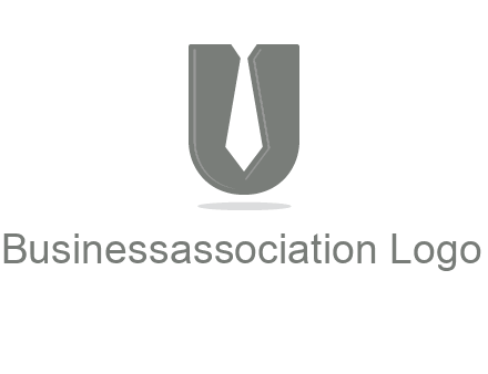 letter U logo with tie icon