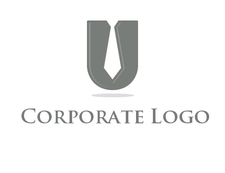 letter U logo with tie icon