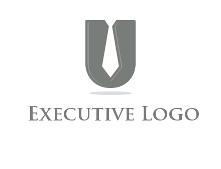 letter U logo with tie icon